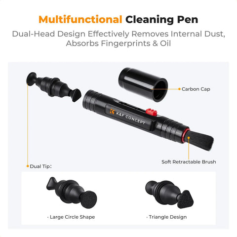 10 In 1 Camera Lens Cleaning Kit For DSLR And Digital Cameras Must Have Gear cleaning pen with dual-head design and carbon cap