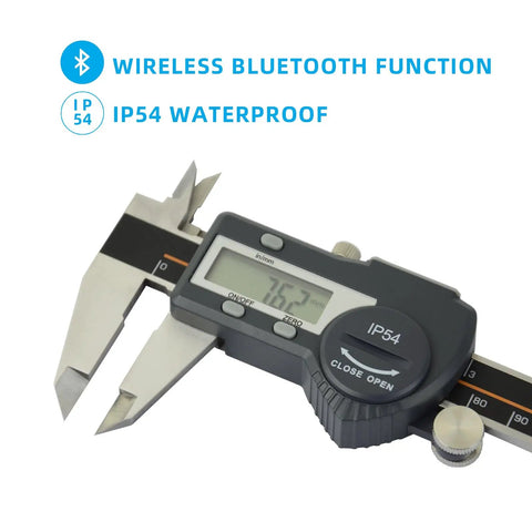 Digital Caliper Measuring Tool IP54 Waterproof Stainless Steel Electronic Caliper With Large LCD Display showing 76.2 mm
