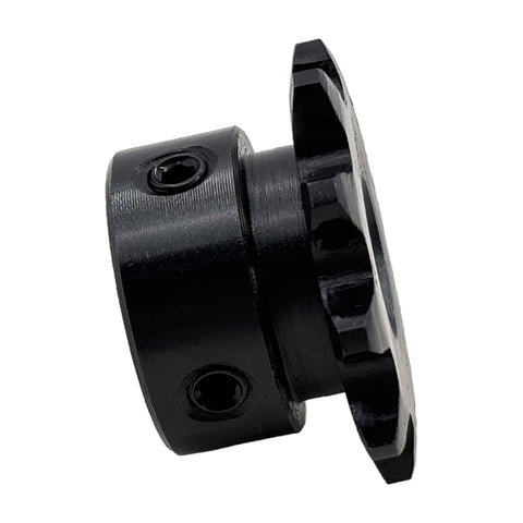 Beefy Roller Chain Sprocket Ten Tooth Type B 12Mm Bore Three Eighths Inch Pitch ANSI 35 Hardened 1045 Steel Drive Sprocket With Antirust Finish HRC 38 42 No Keyway Two Setscrews At Ninety Degrees For 35 Chain