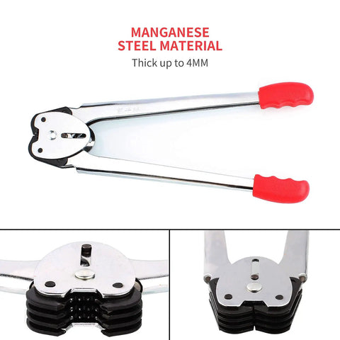 Pallet Strapping Kit With Tensioner And Sealer, 1/2 Inch By 330 Feet Hand Banding Tool, Parcel Packing Machine Kit, Includes 50 Metal Seals, Easy To Use And Lightweight For Moving Heavy Duty Jobs, manganese steel tensioner
