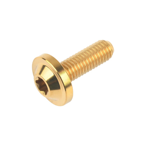 Beefy Titanium M5x15mm Torx Head Bolt Set Gold for Bicycle and Motorcycle Grade 5 6AL 4V Titanium Alloy