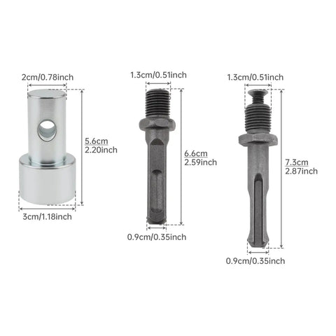 Garden Auger Drill Adapter Kit Lets You Run 4-Inch And 6-Inch Earth Augers On Any Half-Inch Corded Or Cordless Drill With Dimensions