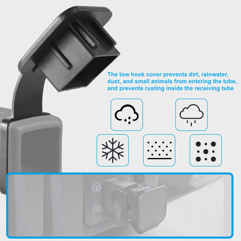 2 Inch Tow Hitch Cover for Cars Trucks and ATVs Durable Trailer Hitch Receiver Cap With Secure Rubber Strap on receiver