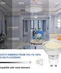 Smooth Dimming Daylight LED Bulbs GU10 Base 5000K 4W 450LM 120 Degree Flood For Track Lighting Halogen Replacement