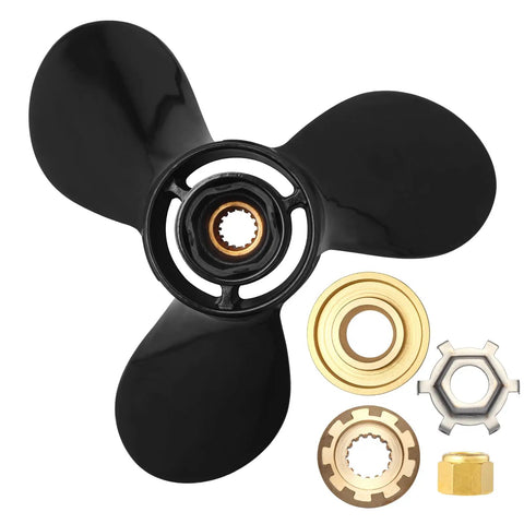 13 Inch Diameter 19 Pitch Aluminum Boat Propeller For Mercury Outboard Engines 40HP Through 150HP Right Hand Rotation 15 Spline 3 Blade Replacement Prop with parts