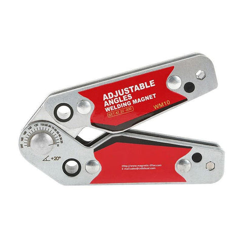 Heavy Duty Magnetic Welding Positioner Fixture Clamp With Lock Tight Grip And Built In Hex Wrench For Rock Solid Angle Adjustments and No Fuss Setup On Home Shop Metal Projects, adjustable angles visible.