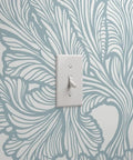 Premium Neutral Tropical Textured Vinyl Wallpaper Hella Durable Commercial Grade Wallcovering Custom Printed Paste Finish Smooth Leather Texture For Home Refresh with light switch.