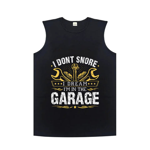 Mens Fresh Car Mechanic Tank Top 100 Cotton Ultra Soft Sleeveless Muscle Tee For Guys with garage-themed print.