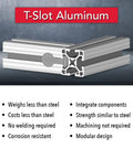 15 Series 1.5 Inch By 1.5 Inch T Slotted Aluminum Extrusion For DIY Projects, Ultra Light 6063 T6 Aluminum With Clear Anodized Finish, Four Open T Slots, Great For Linear Rails, Track Saw Guides, And Custom Motion, 72 Inch Long, cutaway view