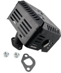 Muffler Kit For Honda GX160 GX200 GX120 GX140 Engines And Predator 212 173 Includes Mounting Studs Nuts And Gaskets For Muffler And Carburetor Replacement Exhaust For Harbor Freight WT20 Water Pumps displayed with components