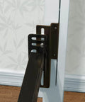 Heavy Duty Headboard Adapter Brackets And Bed Frame Hooks For Metal Beds, Easy Install Conversion Kit close-up of steel bracket and mount.