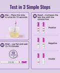 At-Home FSH Menopause Test Strips For Women Urine Hormone Indicator Kit With Easy To Use Fast And Accurate Results Track Ovarian Function And Fertility With Clear Readouts For Quick Health Checks, instruction chart
