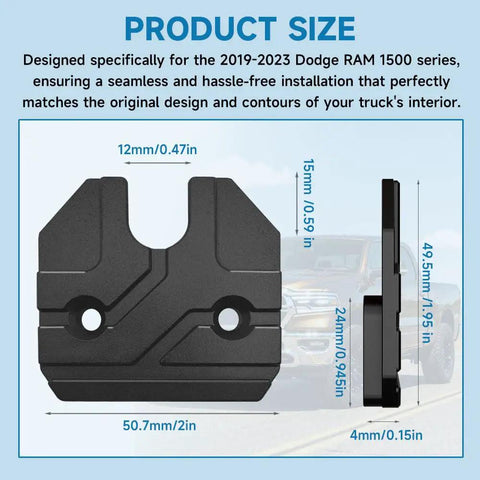 Sun Visor Repair Kit For Dodge RAM 1500 Trucks 2019 To 2023 Aluminum Alloy Sunshade Clip dimensions illustration