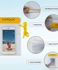 Clear Waterproof Dry Bags Set Of Three Pouches For Phone, Camera, Maps And Documents, Water Tight Frosted PVC Case in use with phone