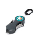 Boomerang Tool Company Original SNIP fishing line cutter with 36in retractable tether, gray body and stainless blades