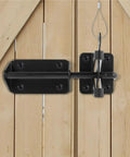 Heavy Duty Gate Latch 8 Pack Self Locking Cable Pull Fence Locks For Wood Or Steel Doors Rock Solid Gravity Design on wooden gate.
