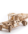 3D Self Propelled Wooden Model Truck UGM 11 Kit For Gearhead Builders And Collectors With Gear Driven Mechanism Realistic Wood Finish About 10 To 12 Hours Assembly Durable Brown Wood Craft Project That Feels Like Vintage Tech. 34x14x13 cm