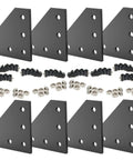 8 Pcs 4040 Aluminum Extrusion T Slot Corner Brackets With Nuts And Screws Anodized L Angle Connectors For 40x40 Profiles, black brackets with hardware.