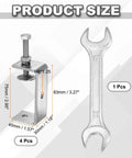 4-Piece Stainless Steel C Clamps Set, Mini 75mm Wide Jaw Opening, 2.95 Inches, Heavy Duty U Clamp for Woodworking, Welding, Building, and Household Mounting, 304 Stainless Steel, Rust Resistant Clips. Size diagram