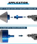 3 Pcs 2 Inch Diamond Beveling Chamfer Bits With 5/8-11 Thread Adapter And 4/5 Inch Diamond Finger Milling Bits Straight Cutter diagram