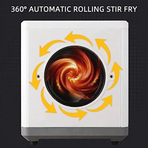 Top Shelf 1600w Electric Coffee Bean Roaster For Home With Auto 360 Degree Stirring And Adjustable Heat Dial showing automatic stirring feature.