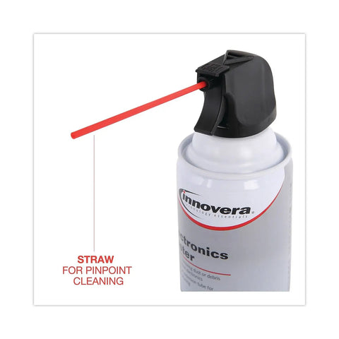 Two Pack 10 Oz Compressed Air Duster With Removable Straw For Pinpoint Cleaning Of Electronics PCs And Keyboards Ozone Safe
