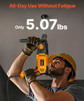 Worker using 1 Inch SDS Plus Rotary Hammer Drill With 8 Amp Corded Power Beefy Heavy Duty Demolition Hammer For Concrete