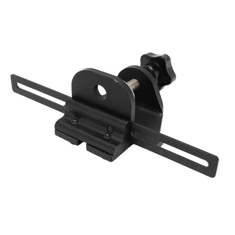 Pro-Level 3-In-1 Dowel Jig Kit adjustable guide shown from side angle, made of heavy-duty high carbon steel for precision cabinet crafts.