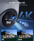 Close-up of 4K lens from 16 Channel 4K PoE Security System With Eight Outdoor 4K Cameras, 12MP NVR With 4TB HDD, AI Motion Detection