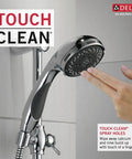 3 Spray Touch Clean Wall Mount Slide Bar Handheld Shower With Hose Chrome Finish 57014 Powerful Full Body Spray