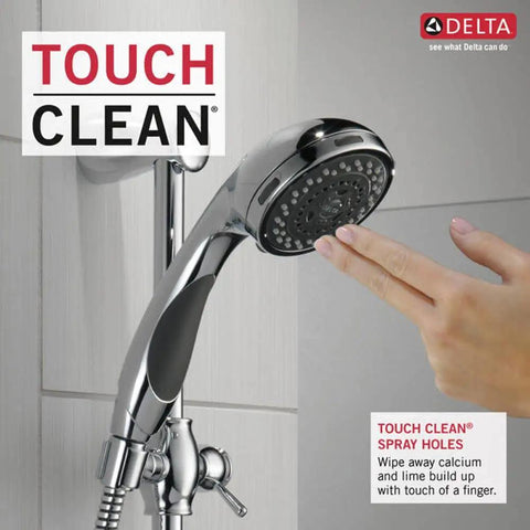 3 Spray Touch Clean Wall Mount Slide Bar Handheld Shower With Hose Chrome Finish 57014 Powerful Full Body Spray