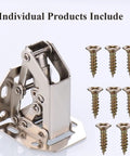 Hidden Cabinet Hinges 3 Inch Surface Mount Concealed Hinges For Frameless Kitchen Cabinets With Screws 10 Pack front view