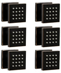2 Inch Brass Square Massage Shower Body Sprayer Jets In Oil Rubbed Bronze Set Of 6 With Dope Adjustable Up Down Left Right Rotation And Concealed Installation For Modern Bathrooms