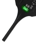 Close-up of Portable Inductor Tester For Circuit Boards Quick Fault Check Tool For Motherboards And PCBs Inductance Meter glowing light