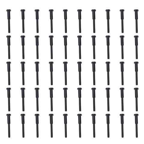 Hardcore Marine Grade 316 Stainless Steel Concealed Cable Railing Kit 1/8 Inch With Slick Black Oxide Finish bolts arranged in rows.