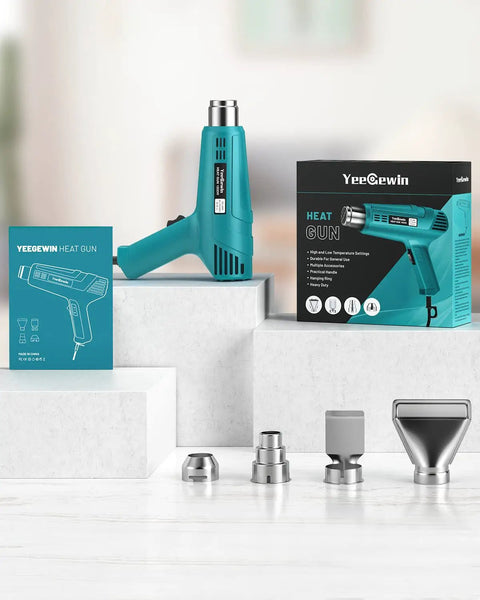 Heavy Duty Heat Gun With Dual Temperature 800F And 1112F, Pro Grade Hot Air Tool Kit With 4 Nozzles, Box Displayed
