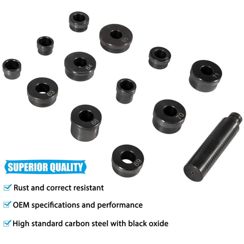 13 Piece Bushing Seal Installer And Remover Tool Kit For GM 700R4 4L60 4L60E 4L65E Transmissions, solid steel bushings and driver