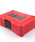 Professional 19 Piece Cobalt Drill Bit Set M35 Hssco 1.0 To 10mm Spiral Twist Bits storage case in red, showcasing durable design.