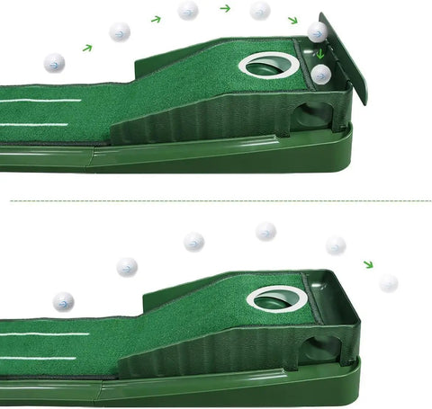 Indoor Putting Green Mat With Auto Ball Return For Home And Office Realistic Putt Feel With A 10 To 11 Stimp Speed Practice