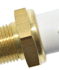 Solid Air Charge Temperature Sensor For Precise Engine Computer Monitoring And Reliable Fuel Economy That Clears Check Engine Codes And Keeps Your Daily Driver Running Tight With Zero Headaches Or Fancy Tools Needed, close-up view showing brass threaded base and white connector.