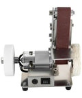 Table Top Mini Belt Sander And Electric Bench Grinder With Reversible Variable Speed Controls for woodworking and polishing.