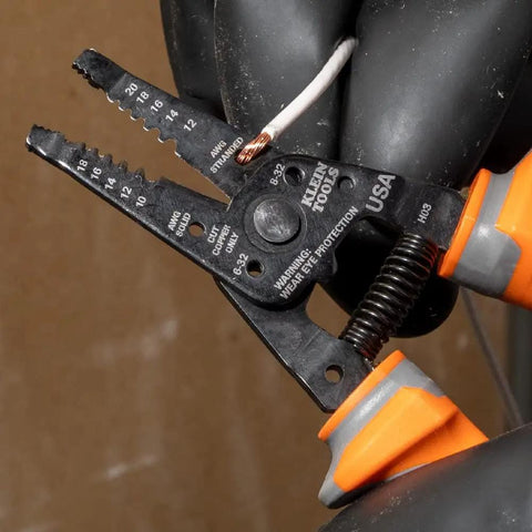 Insulated Kurve Wire Stripper Cutter 11055RINS 1000V Rated Tool cutting wire with thick grips USA-made.