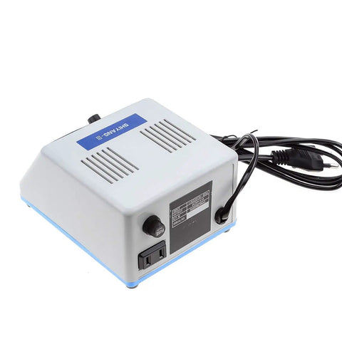 Back view of Micro Motor Handpiece For Lab Jewelry Ceramics Silicone Glasswork Woodcarving Artware Blue With Foot Switch