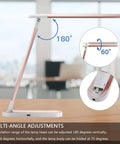 Pink Desk Lamp With USB Charging Port Touch Control 3 Lighting Modes And 3 Brightness Levels Adjustable LED Reading Lamp