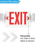 2 Pack LED Exit Sign With Battery Backup And Emergency Lighting UL 924 120 277 VAC Dual Adjustable Head Lights