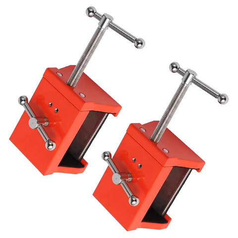 Heavy Duty Hole Punching Fixture Clamping Jig For Cabinet Assembly And Custom Furniture with chrome handle and rigid red body.