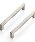 30 Pack 6-1/4 Inch Square Cabinet Handles in Brushed Nickel Stainless Steel Drawer Pulls for Kitchen Cabinets, 160mm Center to Center