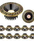 Pack Of 12 Adjustable Round Eyeball Spotlights Slick Brass Recessed Downlights 4.3 Inch black and gold design with aluminum heat sink