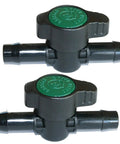 Two Pack Inline Barbed Ball Valve 13mm For Half Inch Tubing With.520 ID Regulate Water Flow And Turn Off On Irrigation Line