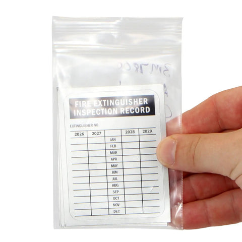 Grab These Heavy Duty Fire Extinguisher Inspection Tags With Four Year Maintenance Log 3 By 2 25 Inch Debossable Aluminum Labels Write On Outside Rated Pack Of 10 Made In Usa For Bulletproof Safety